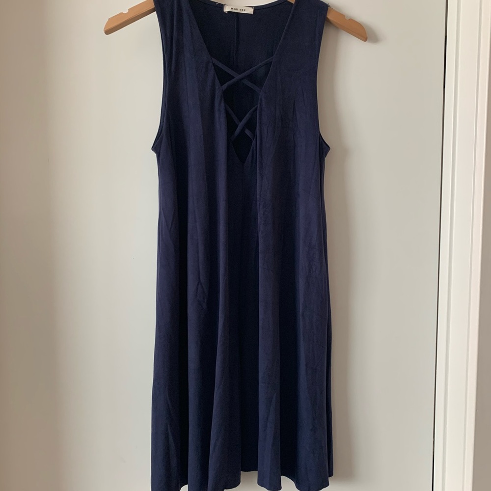 Navy velvet dress
